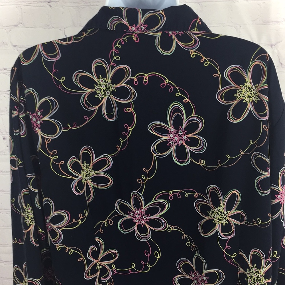 Sag Harbor Multi Colored Button Front Top Size 18 - image 5